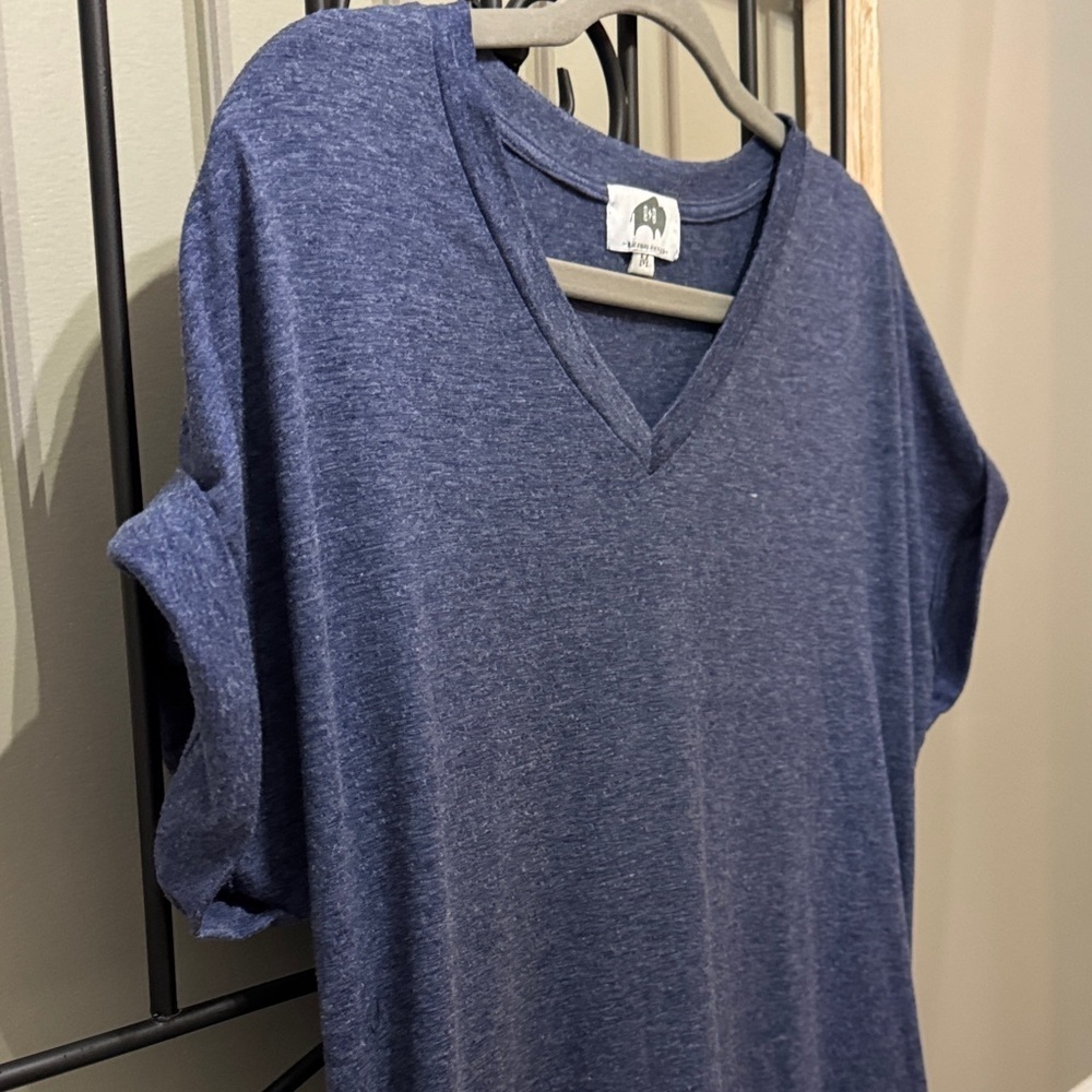 Chic Navy V-Neck Midi Dress M - Picture 6 of 9